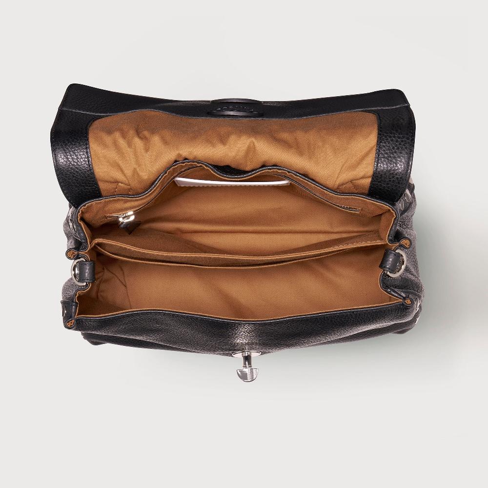 Zanellato BORSA POSTINA® SMALL IN PELLE MARTELLATA BLACK NERO | Zanellato