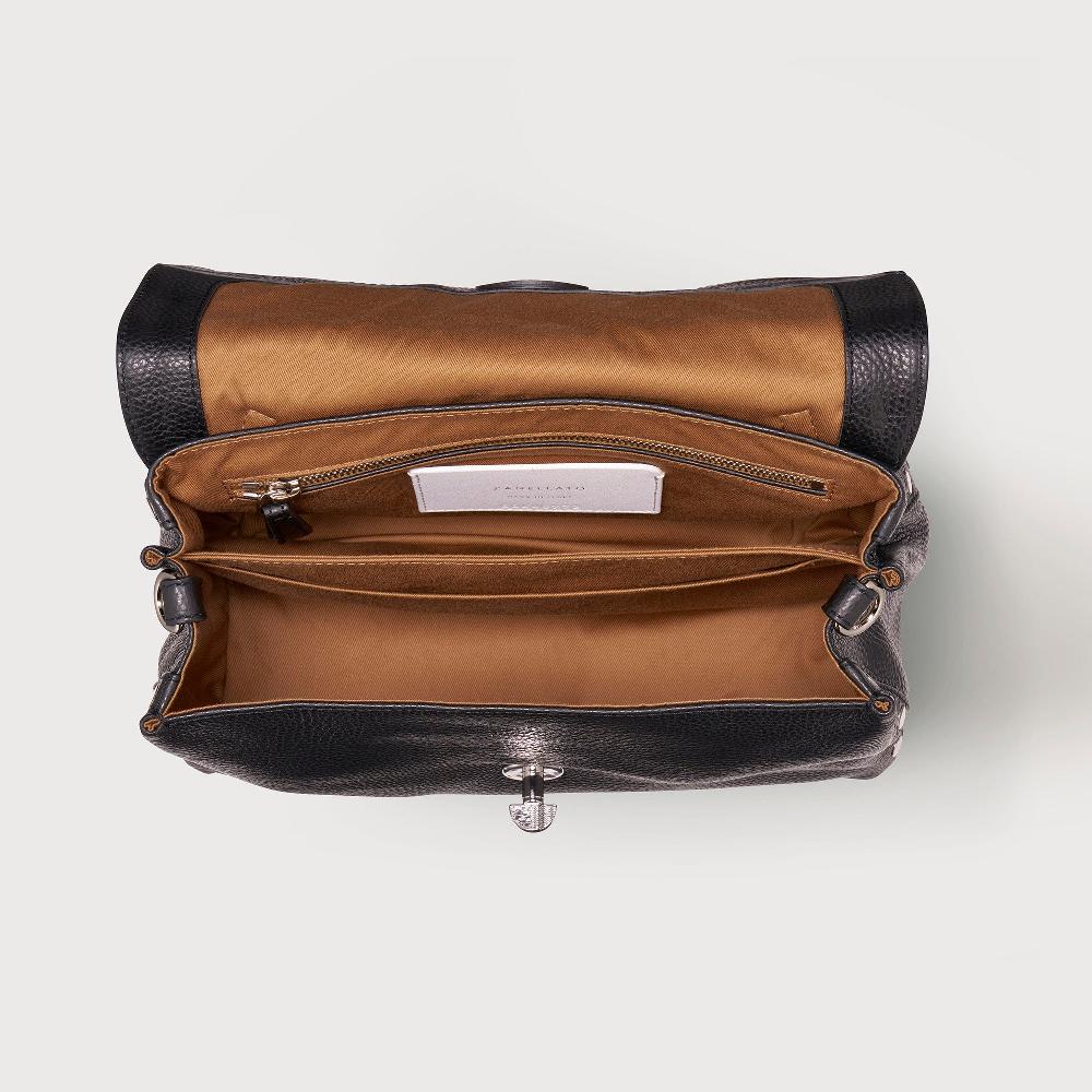 Zanellato BORSA POSTINA® SMALL IN PELLE MARTELLATA BLACK NERO | Zanellato