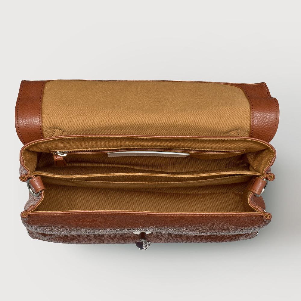 Zanellato BORSA POSTINA® SMALL IN PELLE MARTELLATA BROWN CANALETTO | Zanellato