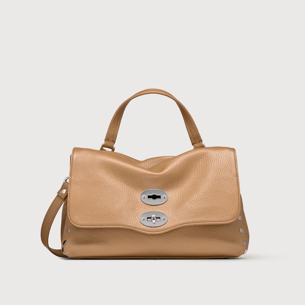 Zanellato BORSA POSTINA® SMALL IN PELLE MARTELLATA BROWN CAPPUCCINO | Zanellato