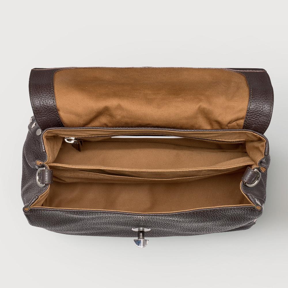 Zanellato BORSA POSTINA® SMALL IN PELLE MARTELLATA BROWN MOCACCINO | Zanellato