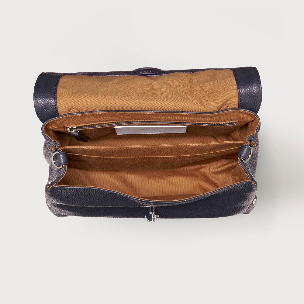 Zanellato BORSA POSTINA® SMALL IN PELLE MARTELLATA DARK NAVY | Zanellato