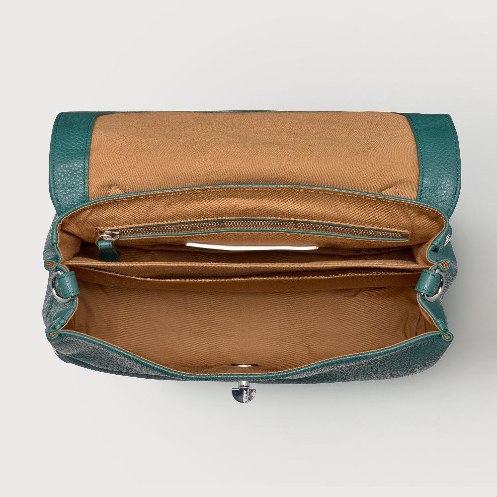 Zanellato BORSA POSTINA® SMALL IN PELLE MARTELLATA GREEN ACCA | Zanellato