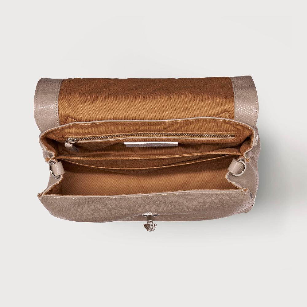 Zanellato BORSA POSTINA® SMALL IN PELLE MARTELLATA GREY CRETA | Zanellato