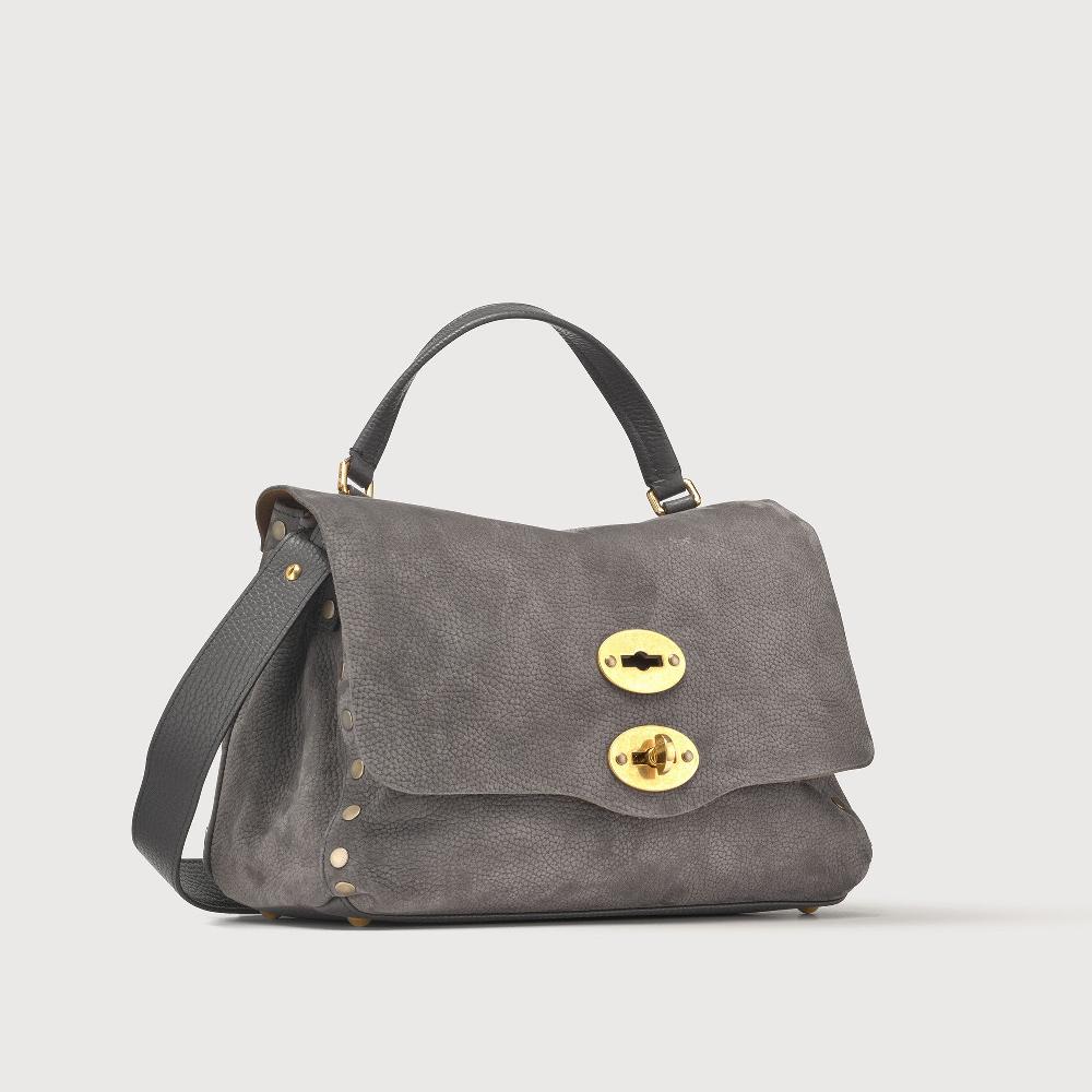 Zanellato BORSA POSTINA® SMALL IN PELLE MARTELLATA GREY FIAMMINGO | Zanellato
