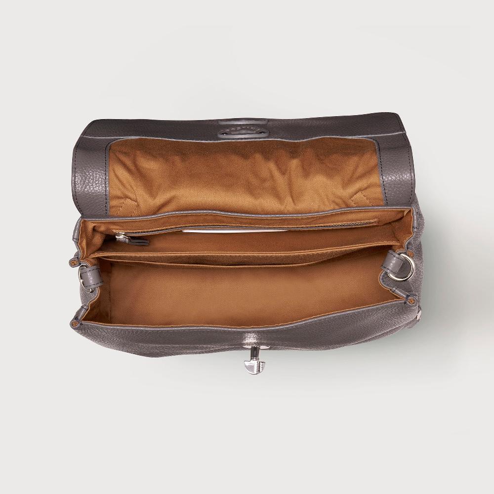 Zanellato BORSA POSTINA® SMALL IN PELLE MARTELLATA GREY MONTEBIANCO | Zanellato