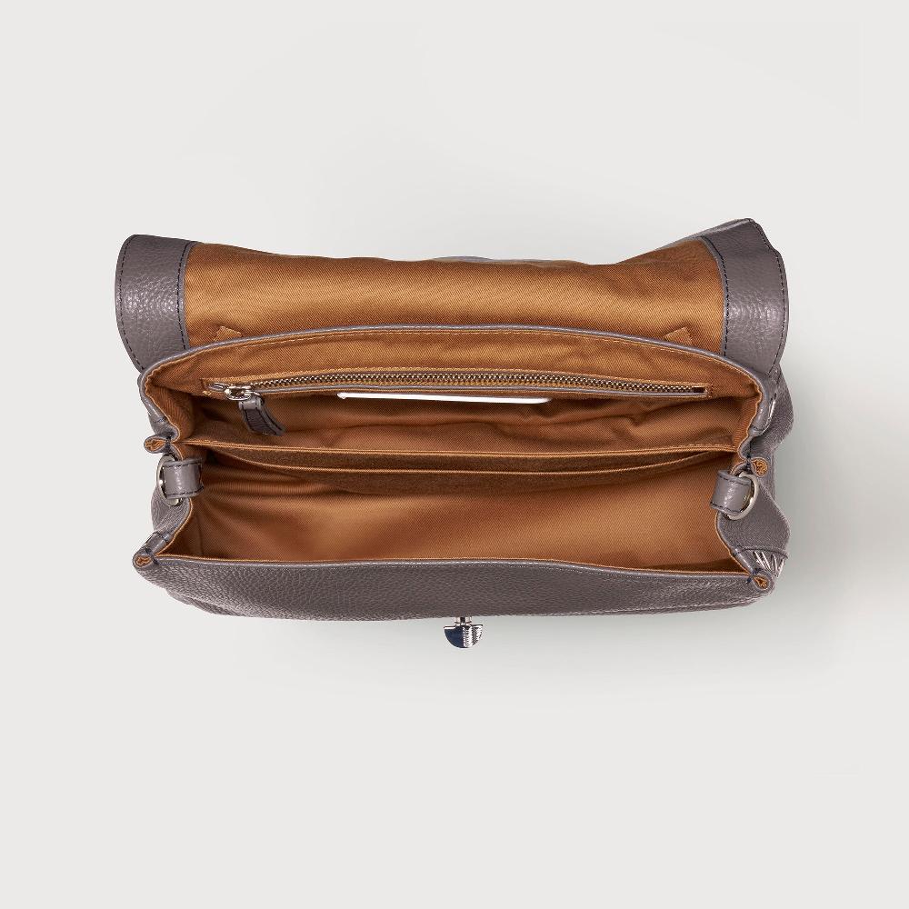 Zanellato BORSA POSTINA® SMALL IN PELLE MARTELLATA GREY MONTEBIANCO | Zanellato