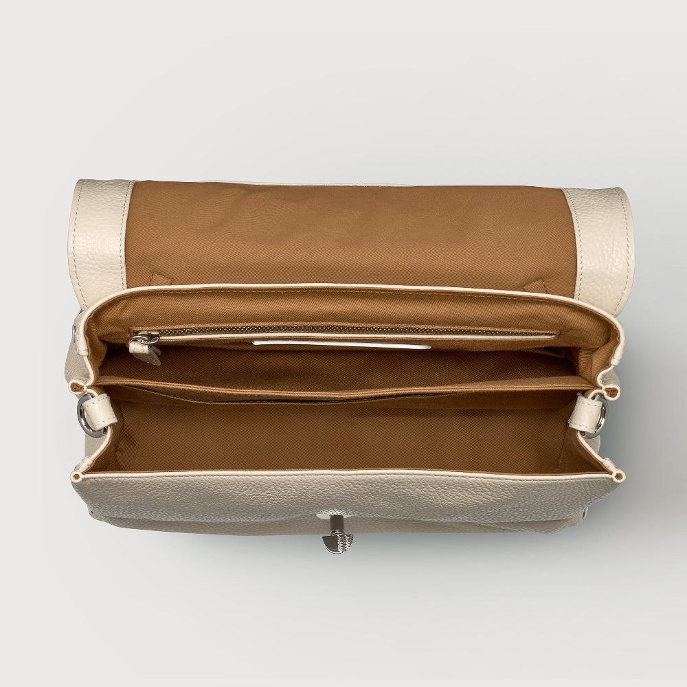 Zanellato BORSA POSTINA® SMALL IN PELLE MARTELLATA WHITE BIANCONE | Zanellato