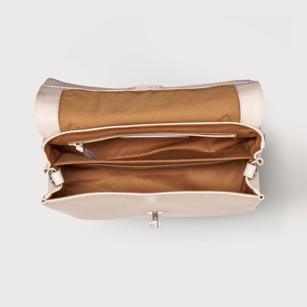 Zanellato BORSA POSTINA® SMALL IN PELLE MARTELLATA WHITE BIANCONE | Zanellato