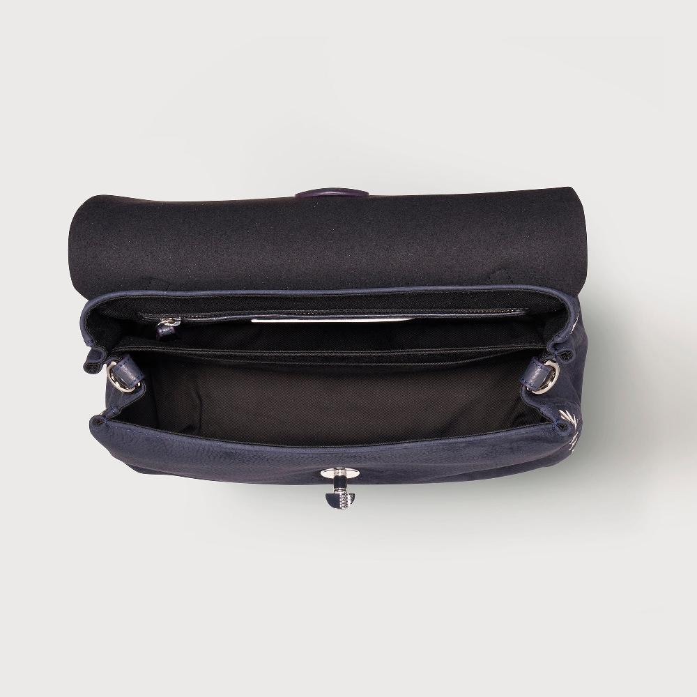 Zanellato BORSA POSTINA® SMALL IN PELLE NABUK BLUE NOTTE | Zanellato