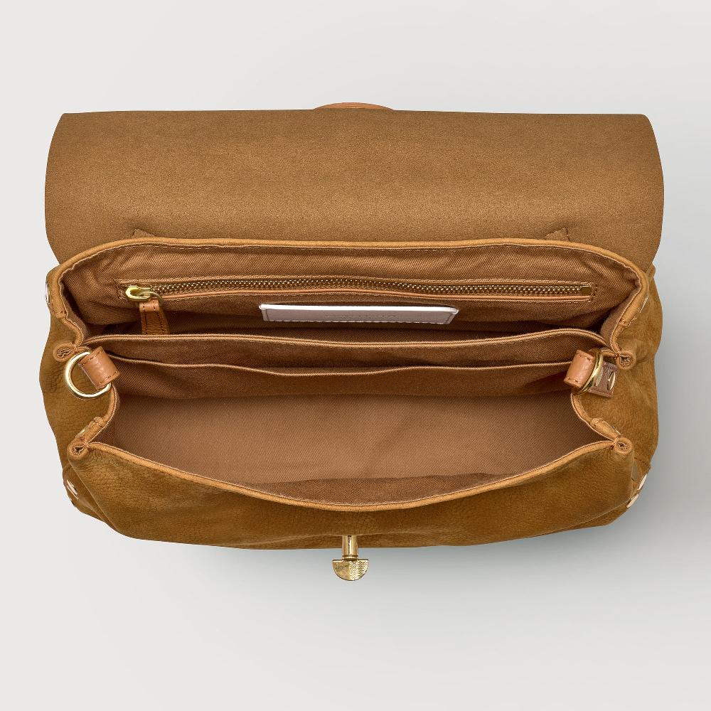 Zanellato BORSA POSTINA® SMALL IN PELLE NABUK BROWN BRANDY | Zanellato