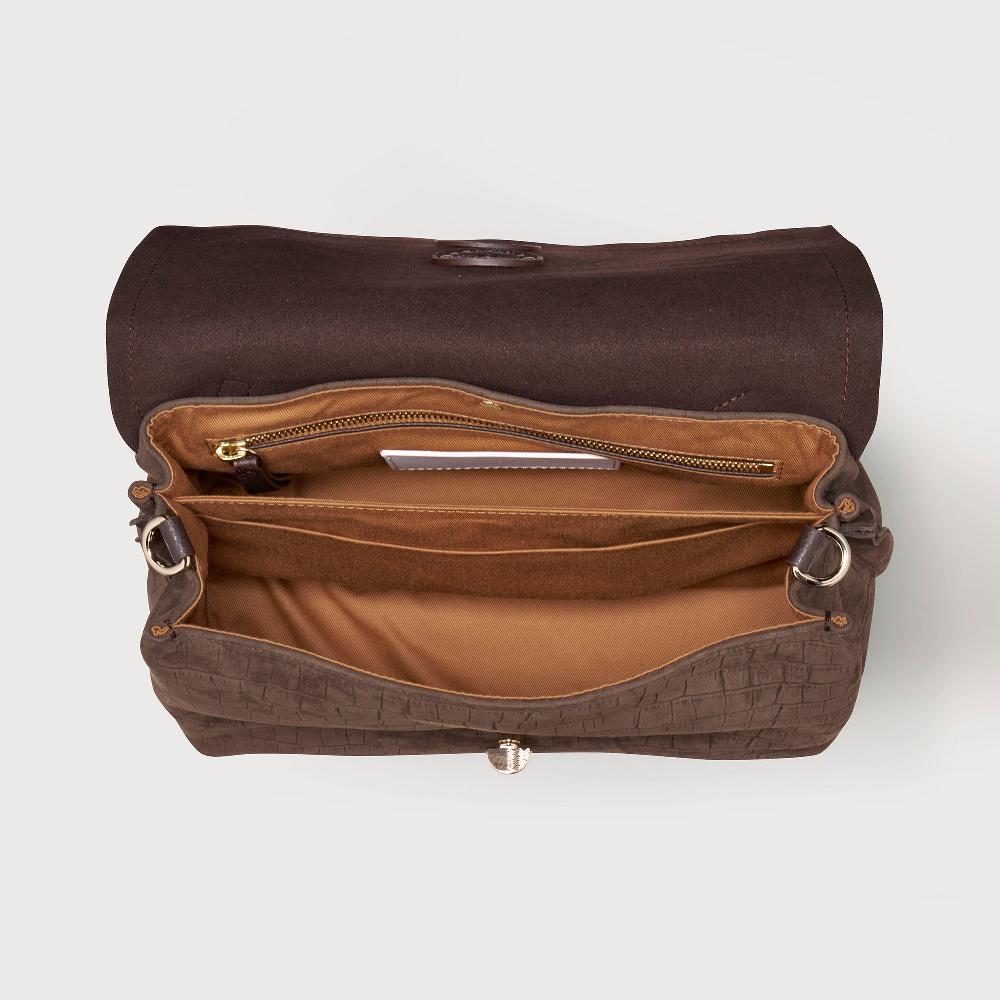 Zanellato BORSA POSTINA® SMALL IN PELLE NABUK BROWN FONDENTE | Zanellato
