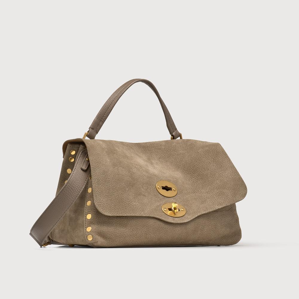 Zanellato BORSA POSTINA® SMALL IN PELLE NABUK GREY VOLTOLINA | Zanellato