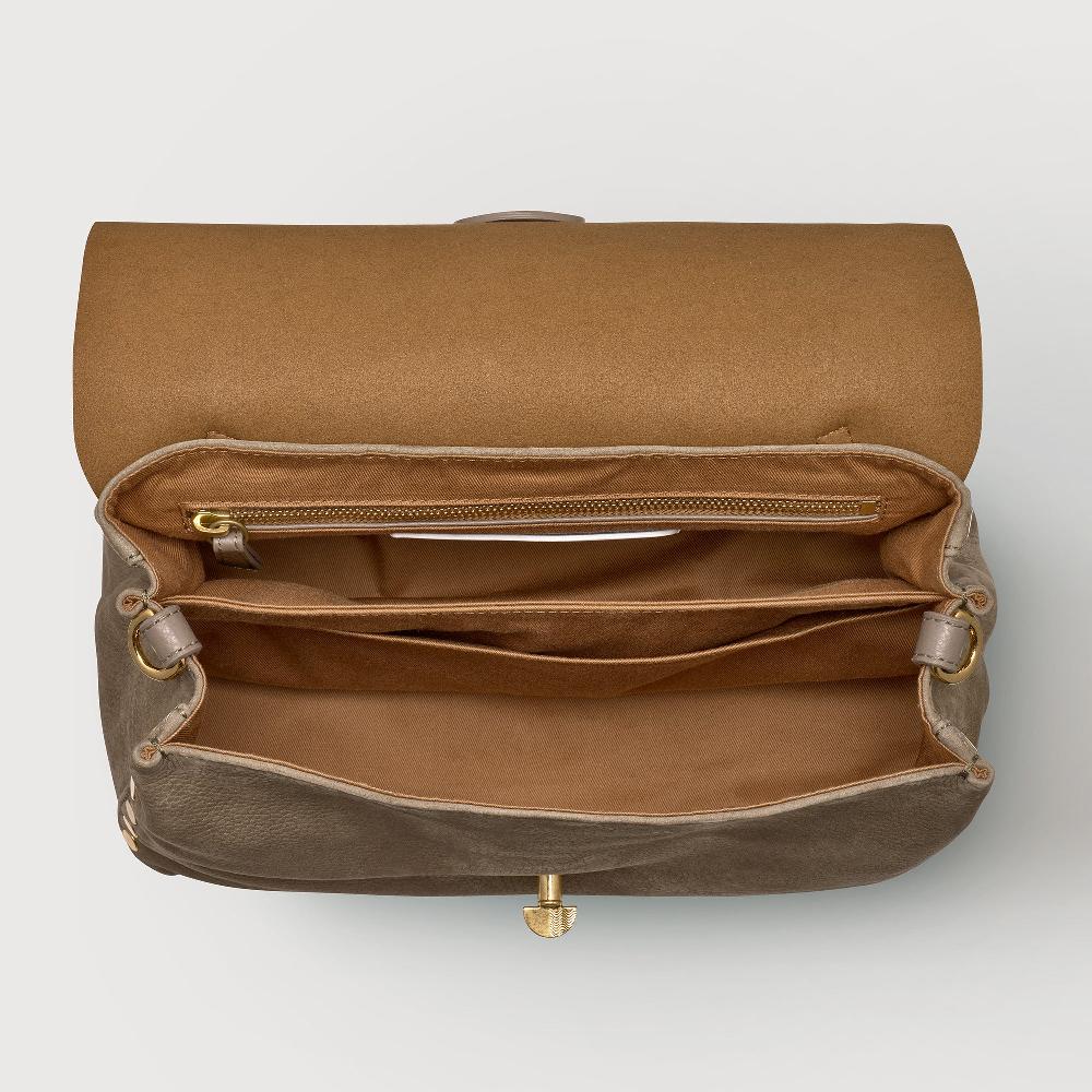 Zanellato BORSA POSTINA® SMALL IN PELLE NABUK GREY VOLTOLINA | Zanellato