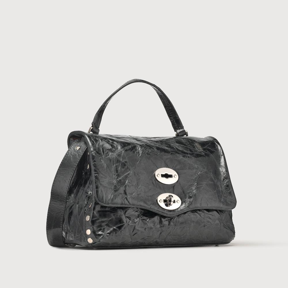 Zanellato BORSA POSTINA® SMALL IN PELLE SPAZZOLATA BLACK NERO | Zanellato