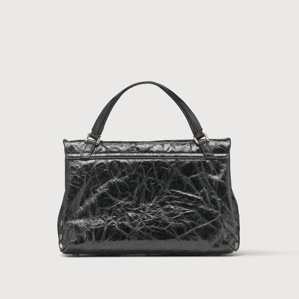 Zanellato BORSA POSTINA® SMALL IN PELLE SPAZZOLATA BLACK NERO | Zanellato