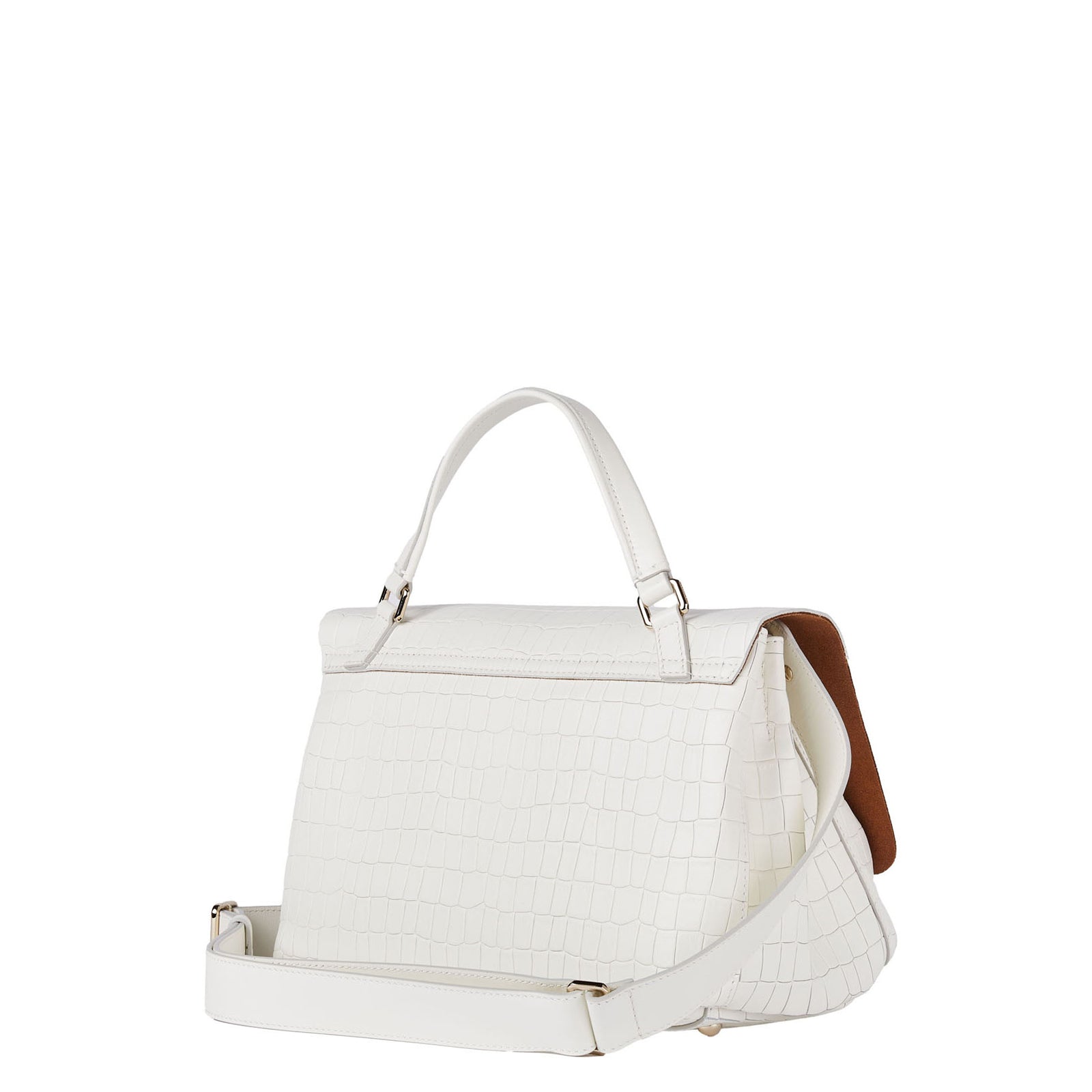 Zanellato BORSA POSTINA® SMALL IN PELLE STAMPATA WHITE LINO 21 | Zanellato