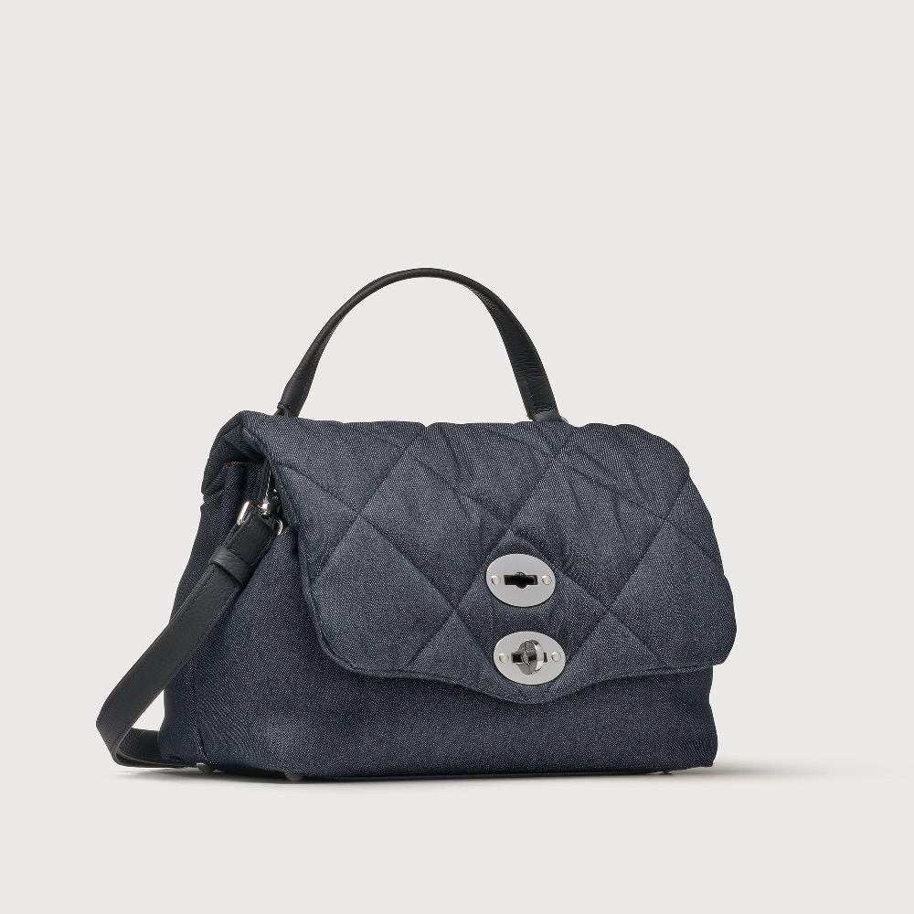 Zanellato BORSA POSTINA® SMALL IN TESSUTO DENIM PADDED BLUE NIMES | Zanellato