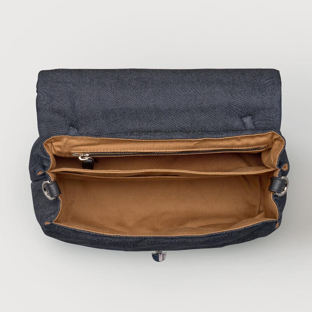 Zanellato BORSA POSTINA® SMALL IN TESSUTO DENIM PADDED BLUE NIMES | Zanellato