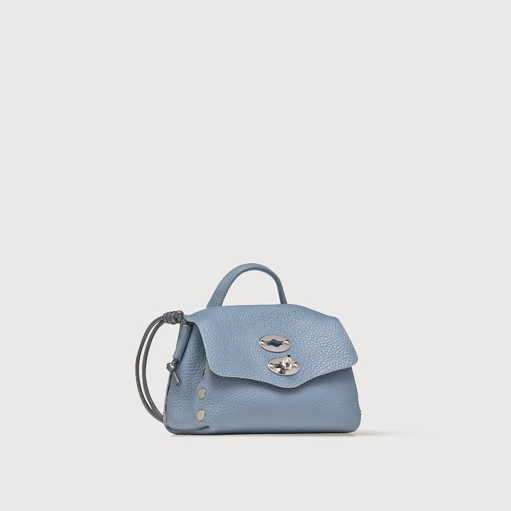 Zanellato BORSA POSTINA® SUPER BABY IN PELLE LAMINATA BLUE CARTA DA ZUCCHERO | Zanellato
