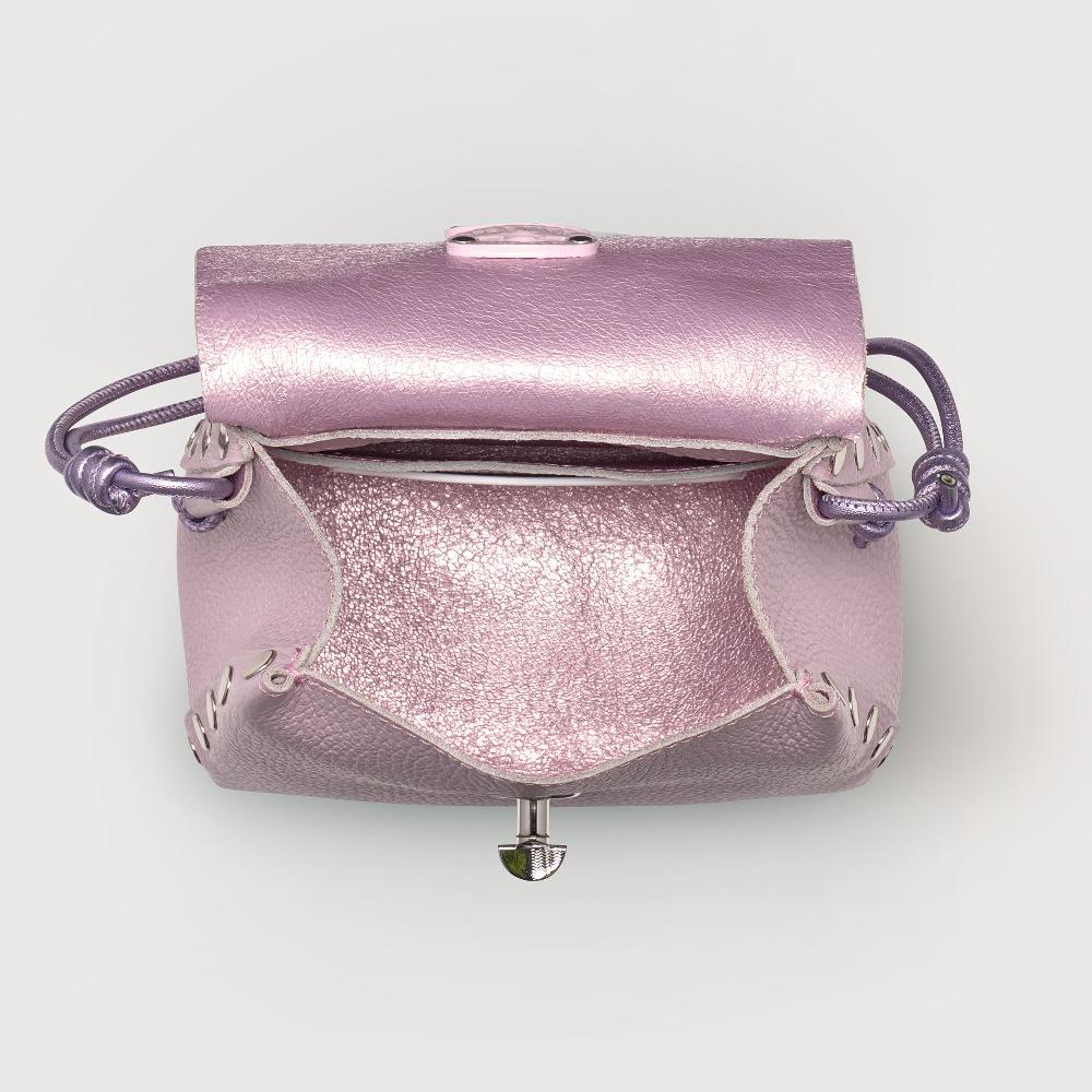 Zanellato BORSA POSTINA® SUPER BABY IN PELLE LAMINATA PURPLE GLICINE | Zanellato