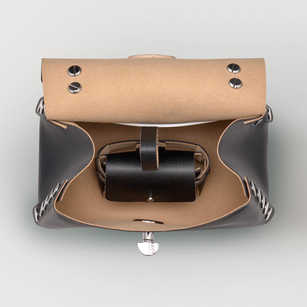 Zanellato BORSA POSTINA® SUPER BABY IN PELLE RIGENERATA BLACK NERO | Zanellato