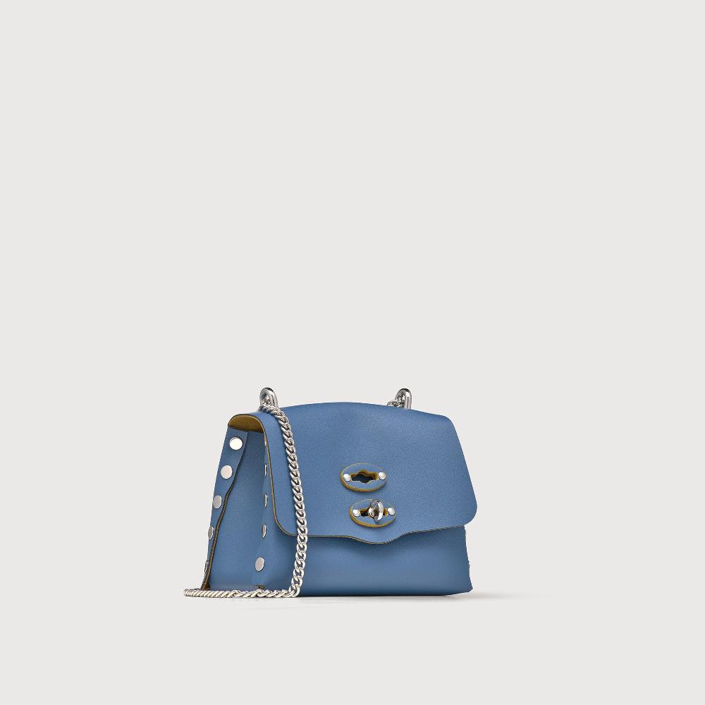 Zanellato BORSA POSTINA® SUPER BABY IN PELLE RIGENERATA BLUE MING | Zanellato