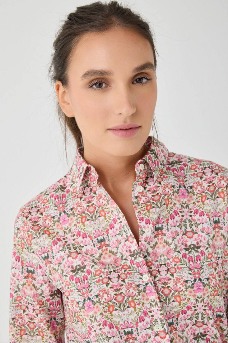 Zanetti 1965 Camicia Di Cotone A Fiori Liberty London