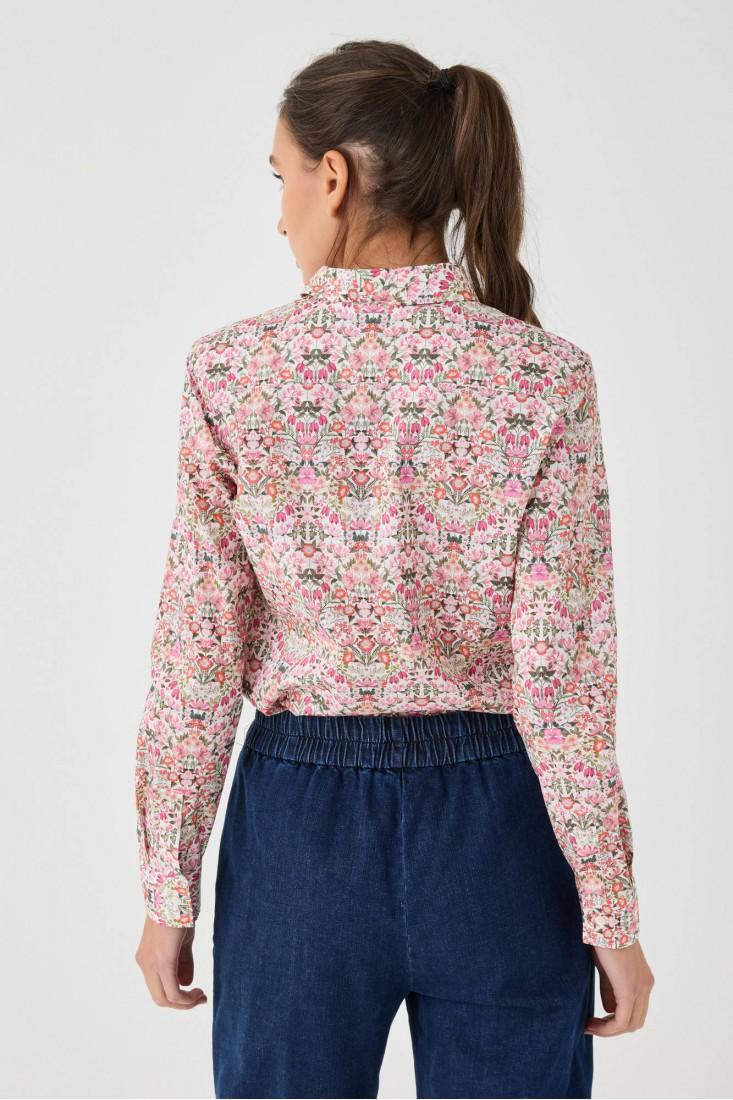 Zanetti 1965 Camicia Di Cotone A Fiori Liberty London