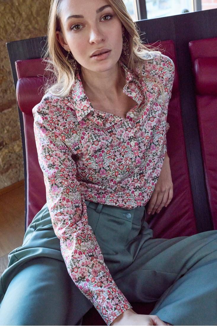 Zanetti 1965 Camicia Di Cotone A Fiori Liberty London