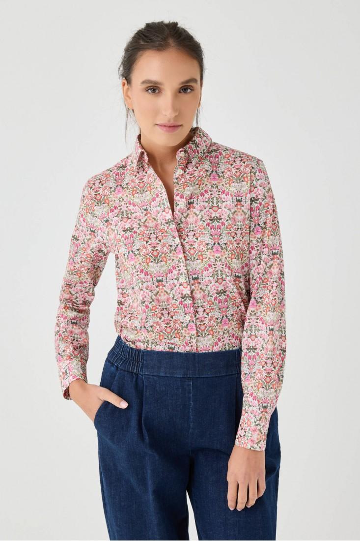 Zanetti 1965 Camicia di cotone a fiori Liberty London