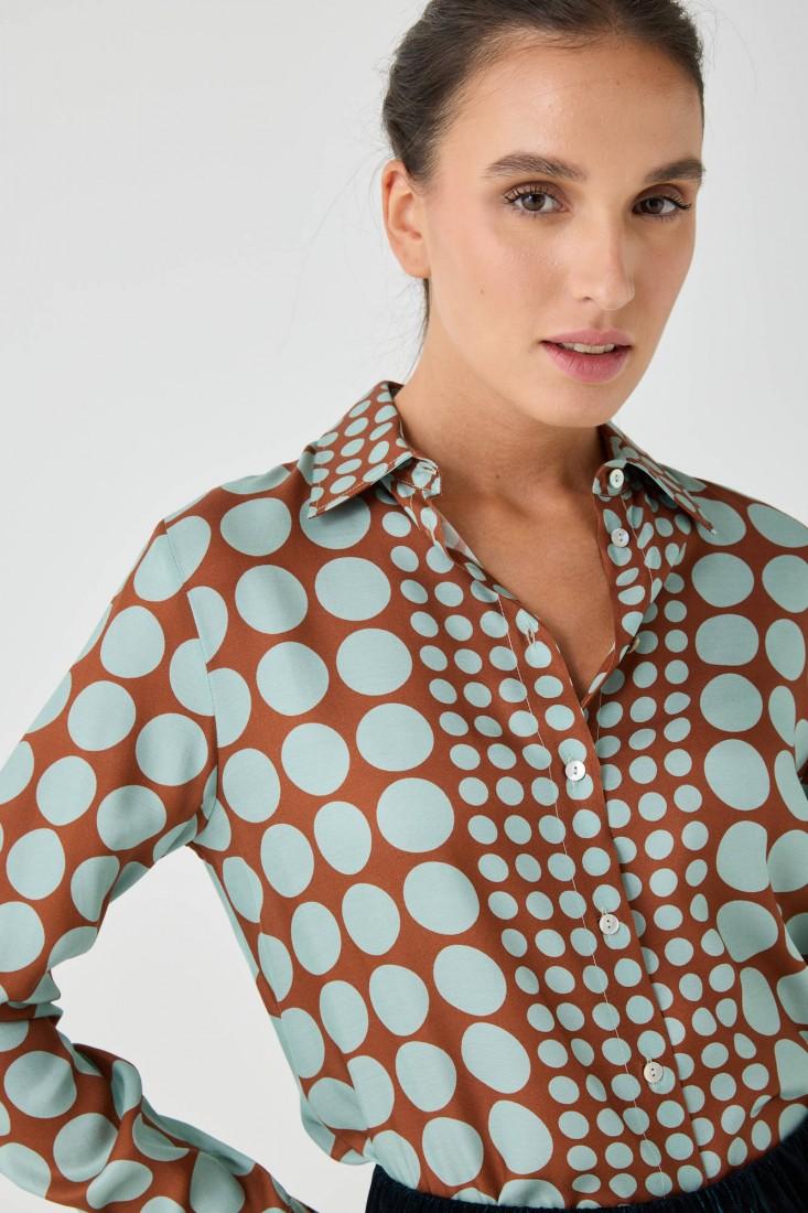 Zanetti 1965 Camicia In Viscosa Con Stampa Geometrica