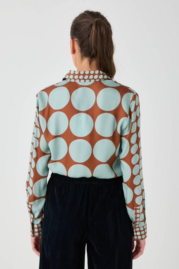 Zanetti 1965 Camicia In Viscosa Con Stampa Geometrica