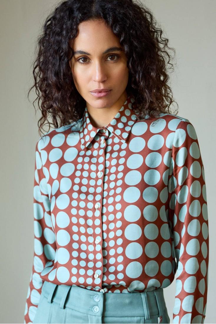 Zanetti 1965 Camicia In Viscosa Con Stampa Geometrica