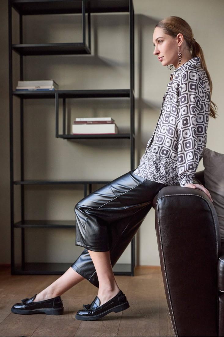 Zanetti 1965 Camicia In Viscosa Con Stampa Geometrica