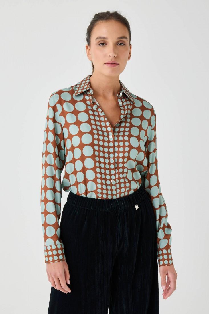 Zanetti 1965 Camicia in viscosa con stampa geometrica