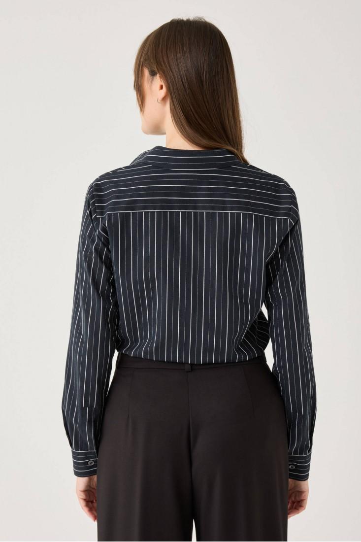 Zanetti 1965 Camicia Manica Lunga Con Righe Argento