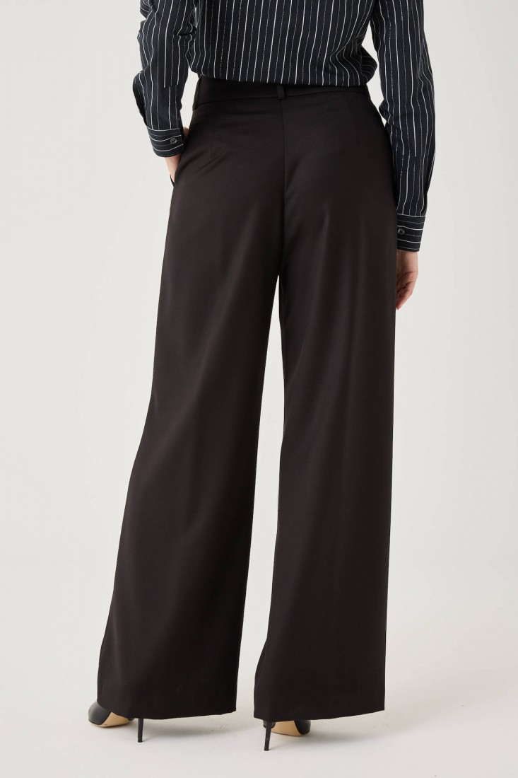 Zanetti 1965 Pantalone Ampio In Caldo Misto Viscosa Stretch