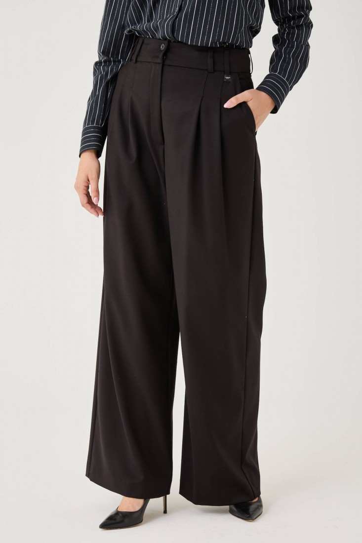 Zanetti 1965 Pantalone ampio in caldo misto viscosa stretch