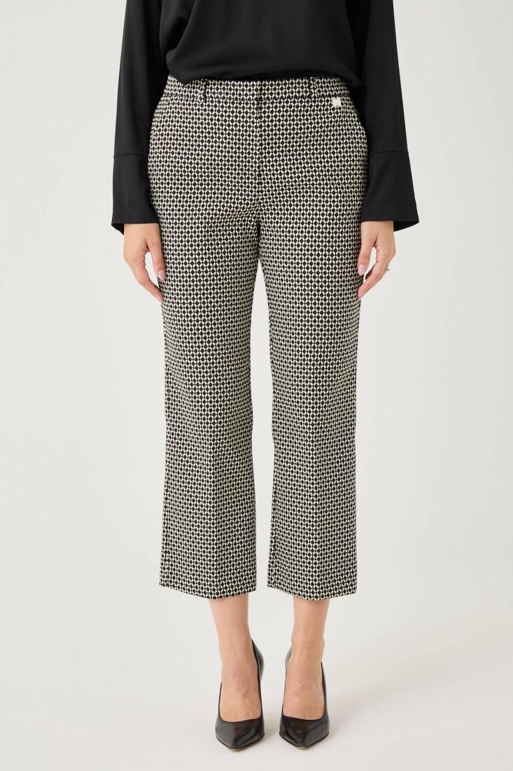 Zanetti 1965 Pantaloni ropped in punto milano jacquard