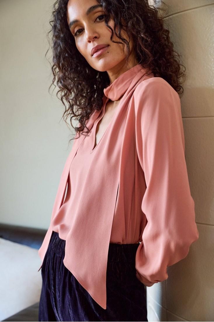 Zanetti 1965 Blusa con sciarpina in misto seta