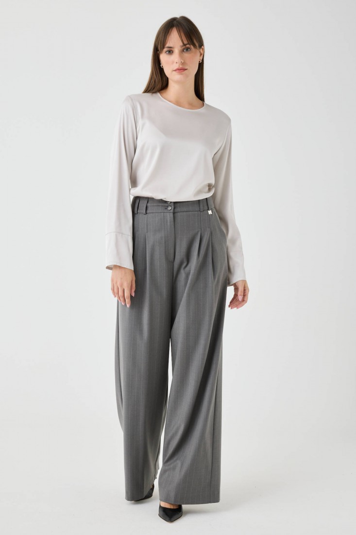 Zanetti 1965 Blusa Girocollo In Viscosa Stretch