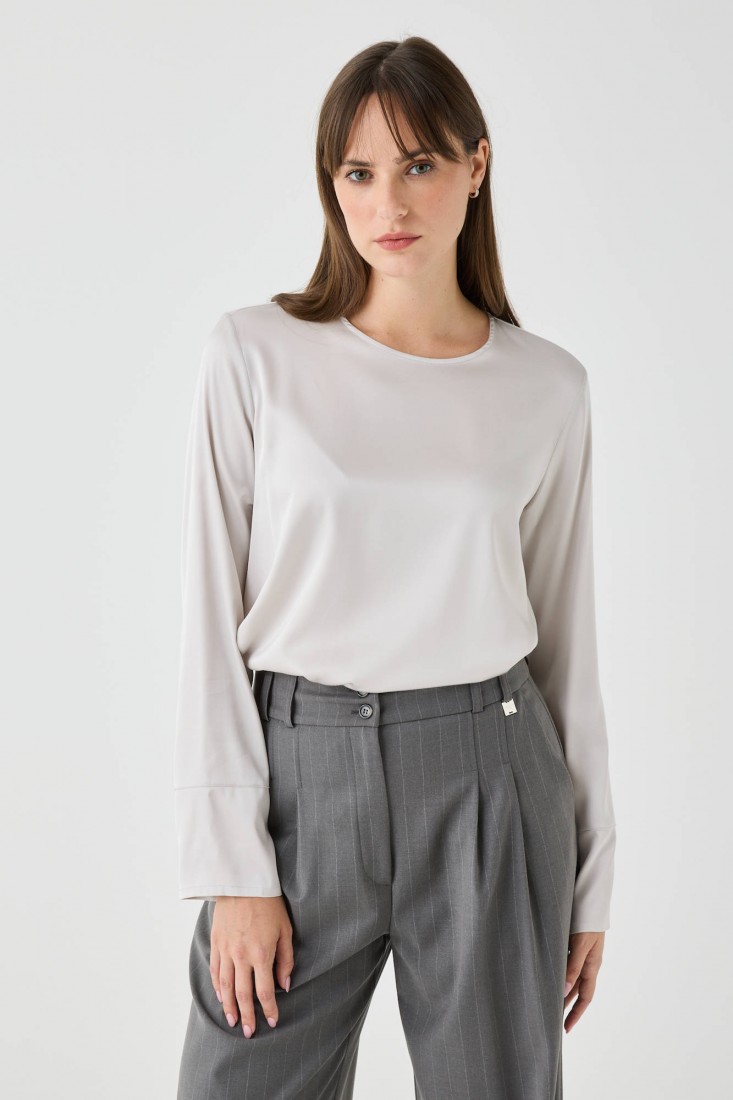 Zanetti 1965 Blusa girocollo in viscosa stretch