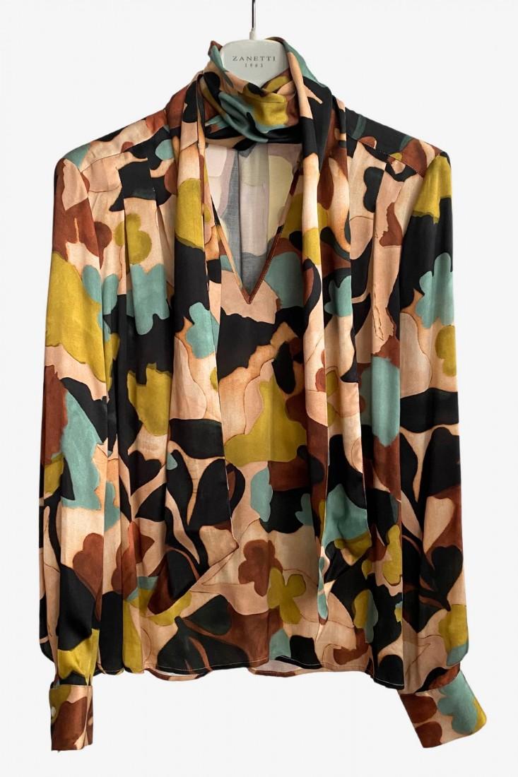 Zanetti 1965 Blusa in viscosa stampa allover