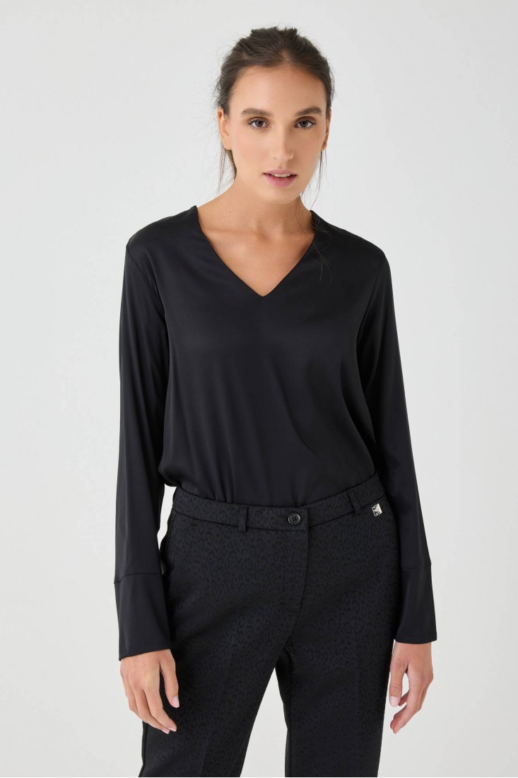 Zanetti 1965 Blusa in viscosa stretch