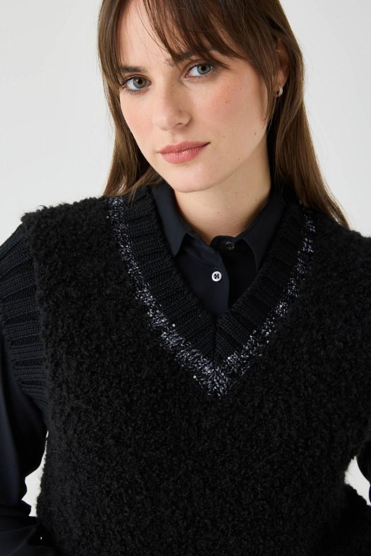 Zanetti 1965 Caldo Gilet Con Dettagli Luminosi