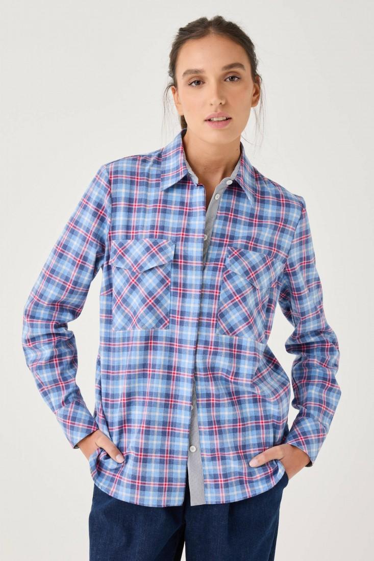 Zanetti 1965 Camicia a quadri con tasche frontali