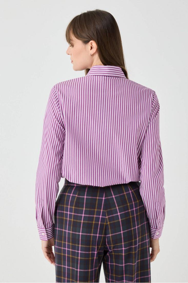 Zanetti 1965 Camicia A Righe Con Dettaglio A Fiori