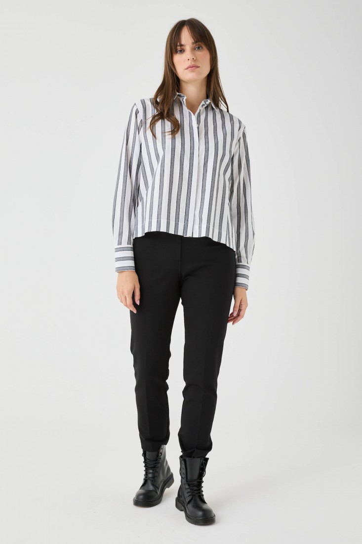 Zanetti 1965 Camicia A Righe Con Inserti Lurex