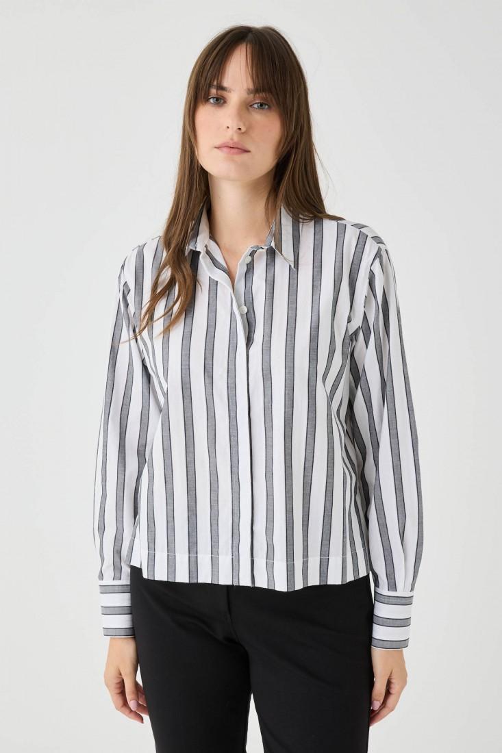 Zanetti 1965 Camicia a righe con inserti lurex